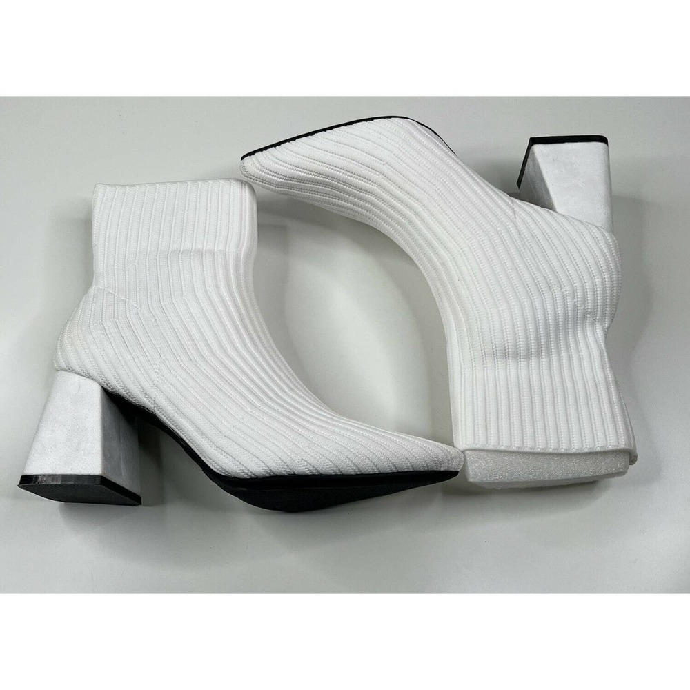 NEW Cuccoo Ankle Boots Size 6 Women’s White Knit High Heel